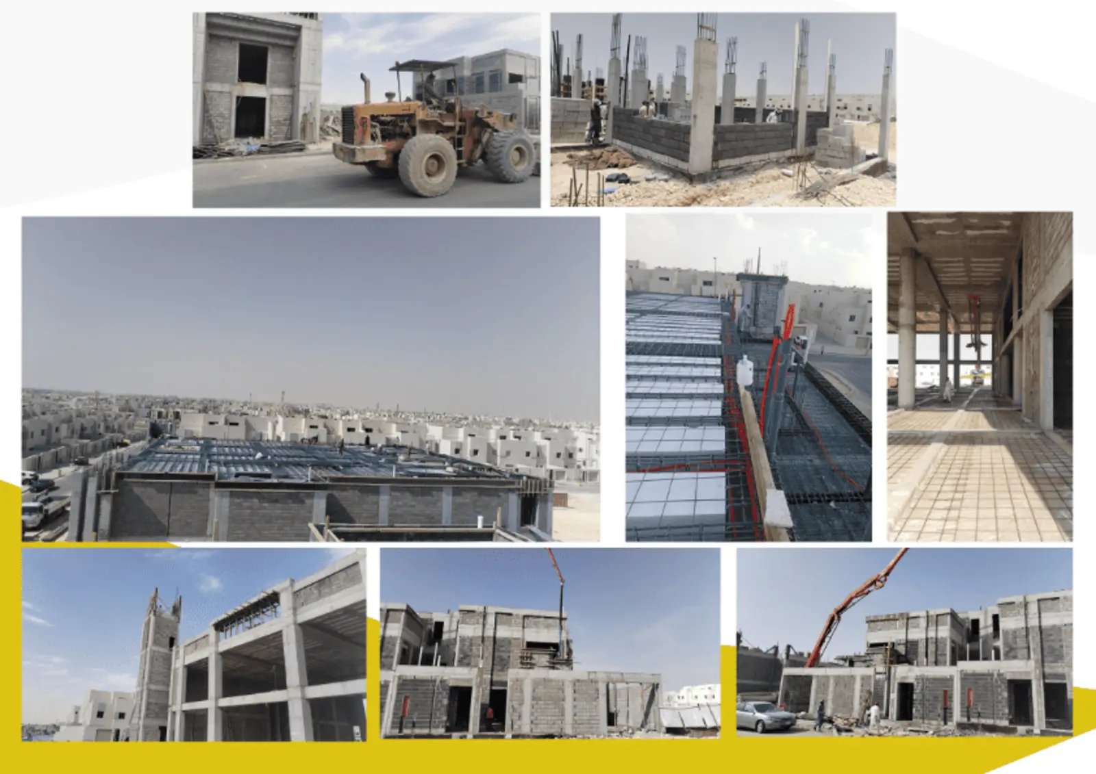 خطوات بناء فيلا في الرياض من الأساسات إلى الهيكل الخرساني الكامل ضمن مراحل تنفيذ العظم
